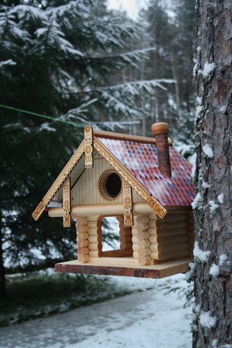 Изображение товара Мастерская Белый Воробей" - кормушка для белок и птиц "Беседка-Терем