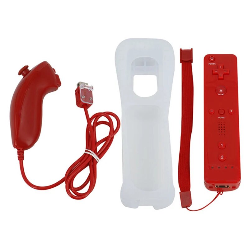 Беспроводной геймпад для Nintendo Wii, черный, OZKVVM, Красный