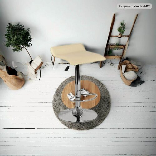 Изображение товара Барный стул Эколайн "волна WX-2016", экокожа, бежевый, металл