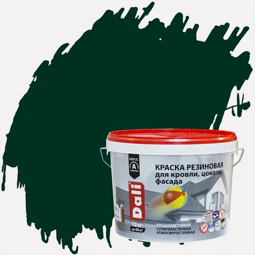 Изображение товара Краска резиновая Dali глубокоматовая (12кг) зеленый мох RAL 6005