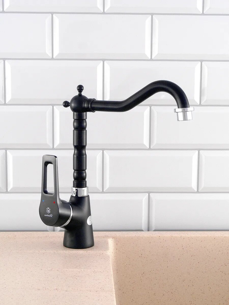 Смеситель для кухни Diadonna, поворотный излив, латунь, одно рычажный