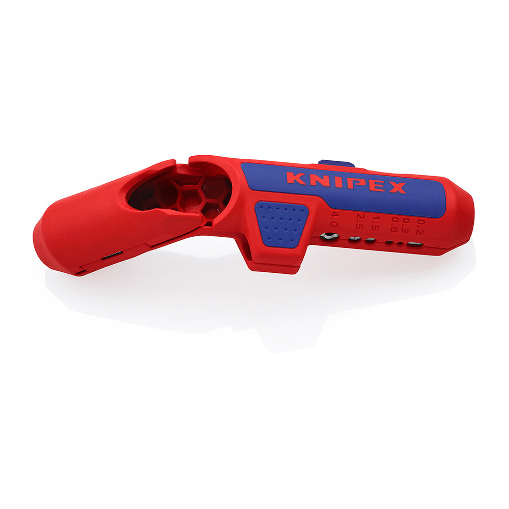 Стриппер KNIPEX ErgoStrip универсальный для левшей: для круглых проводов, 0.2-4 кв. мм, d8-13 мм, 135 мм, KN-169502SB — фото 1