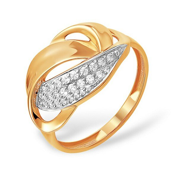 Кольцо JEWELIN, красное золото, 585 проба, фианит