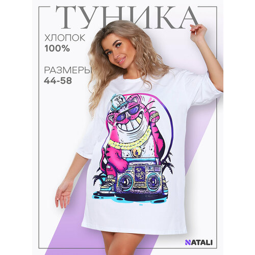 фото Туника натали суслова, размер 54, белый,