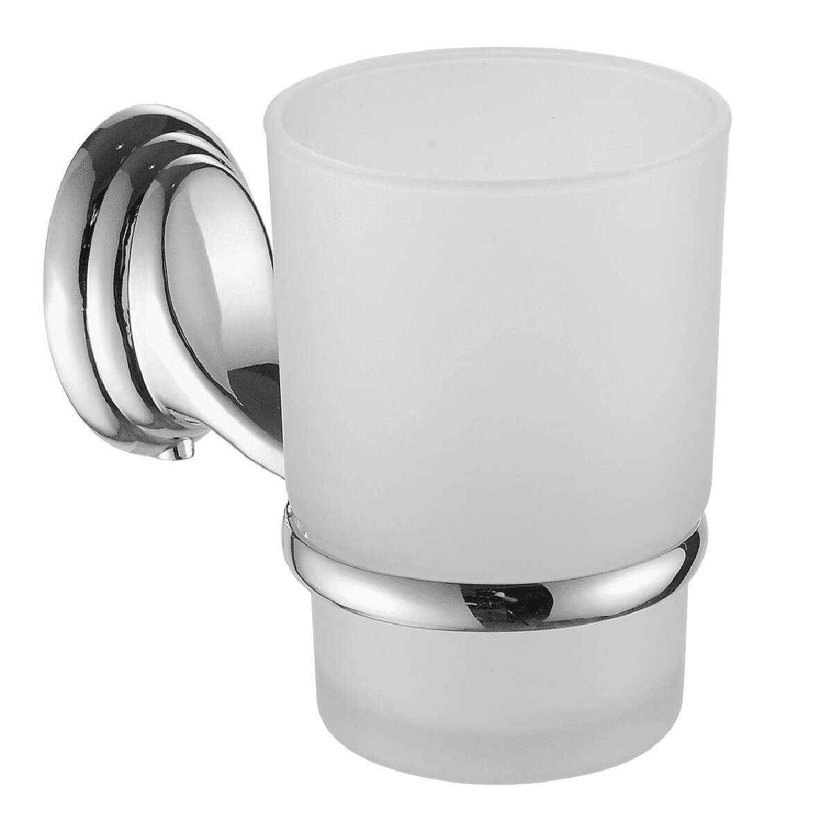 Стакан для зубных щеток Fashun A1506 с настенным держателем стекло/металл хром