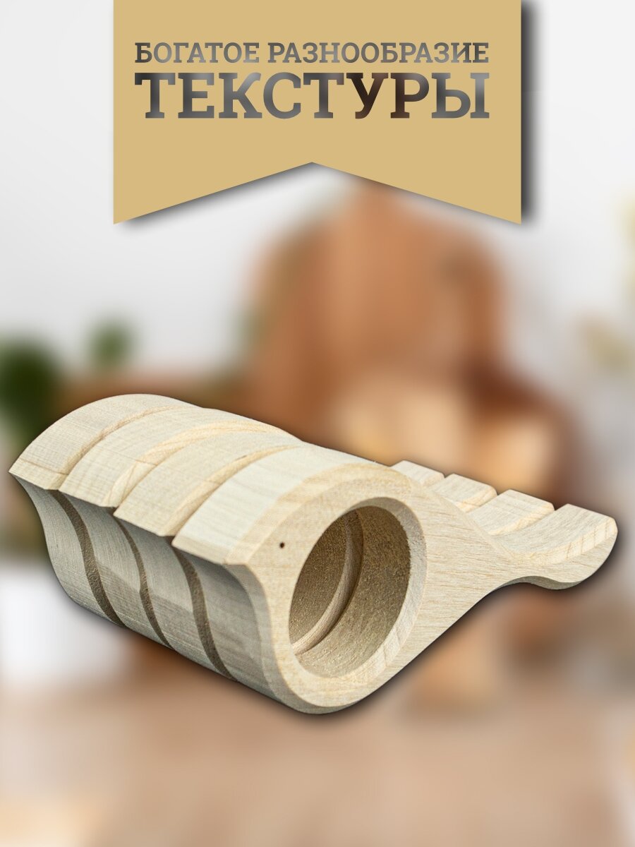 Набор деревянных березовых колец для салфеток в форме птичек 4 шт — фото 1