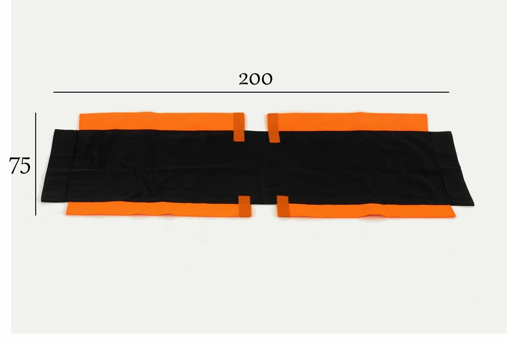Ткань 200/75 см для туристической раскладушки черно-оранжевая
