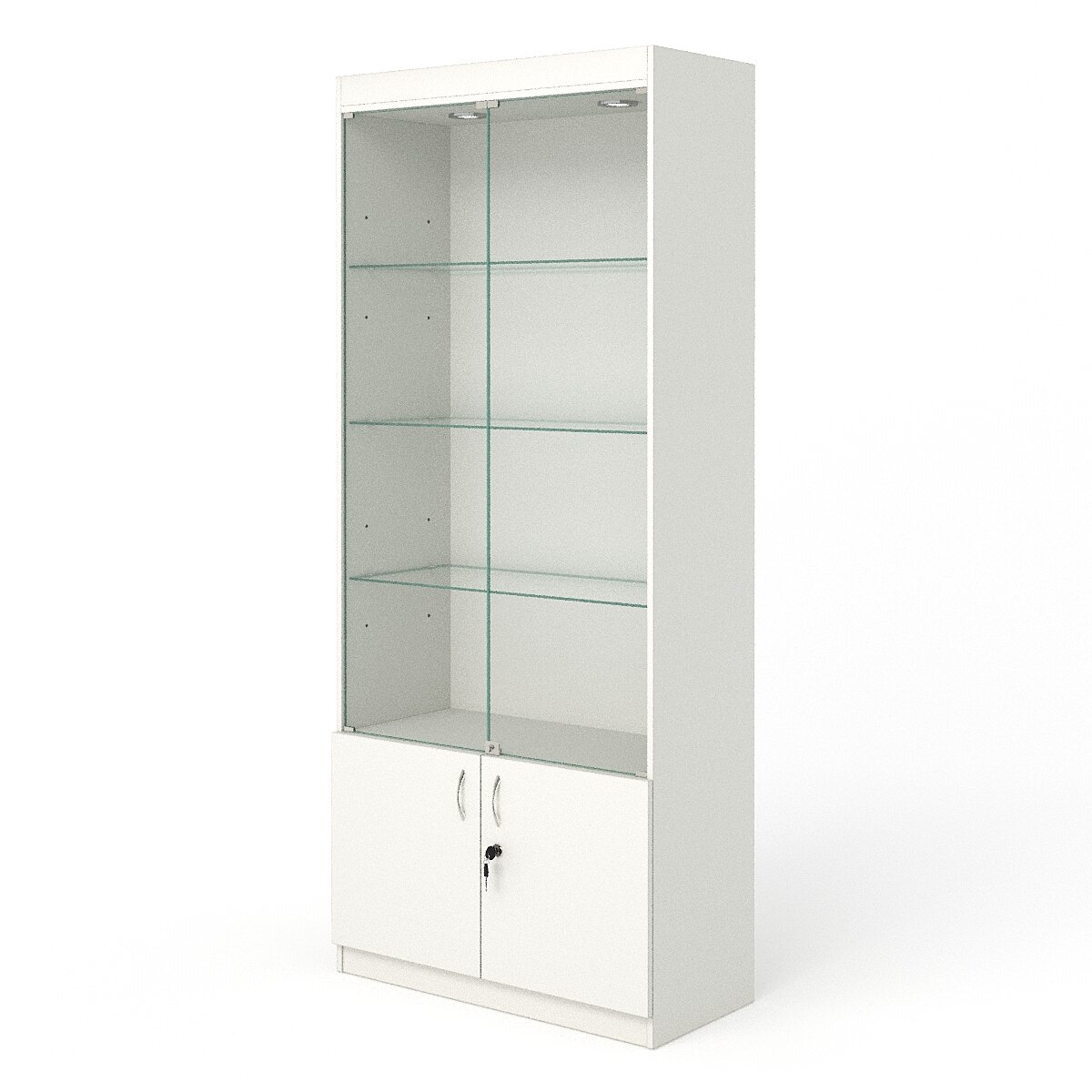 Витрина №1-1 (с дверками задняя стенка - ДВП) Белый. Производитель товара - компания Westcom.