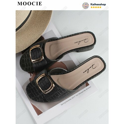 фото Шлёпанцы moocie, размер длина стопы 24 см, черный