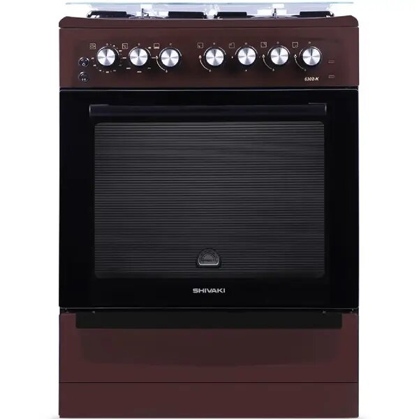 Комбинированная плита Shivaki 6302-K Brown, Вес: 43 кг, Высота: 85 см, Газ-контроль: Да