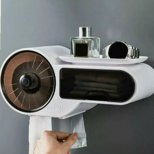 Изображение товара Держатель туалетной бумаги водонепроницаемый. Полка настенная, установка без сверления