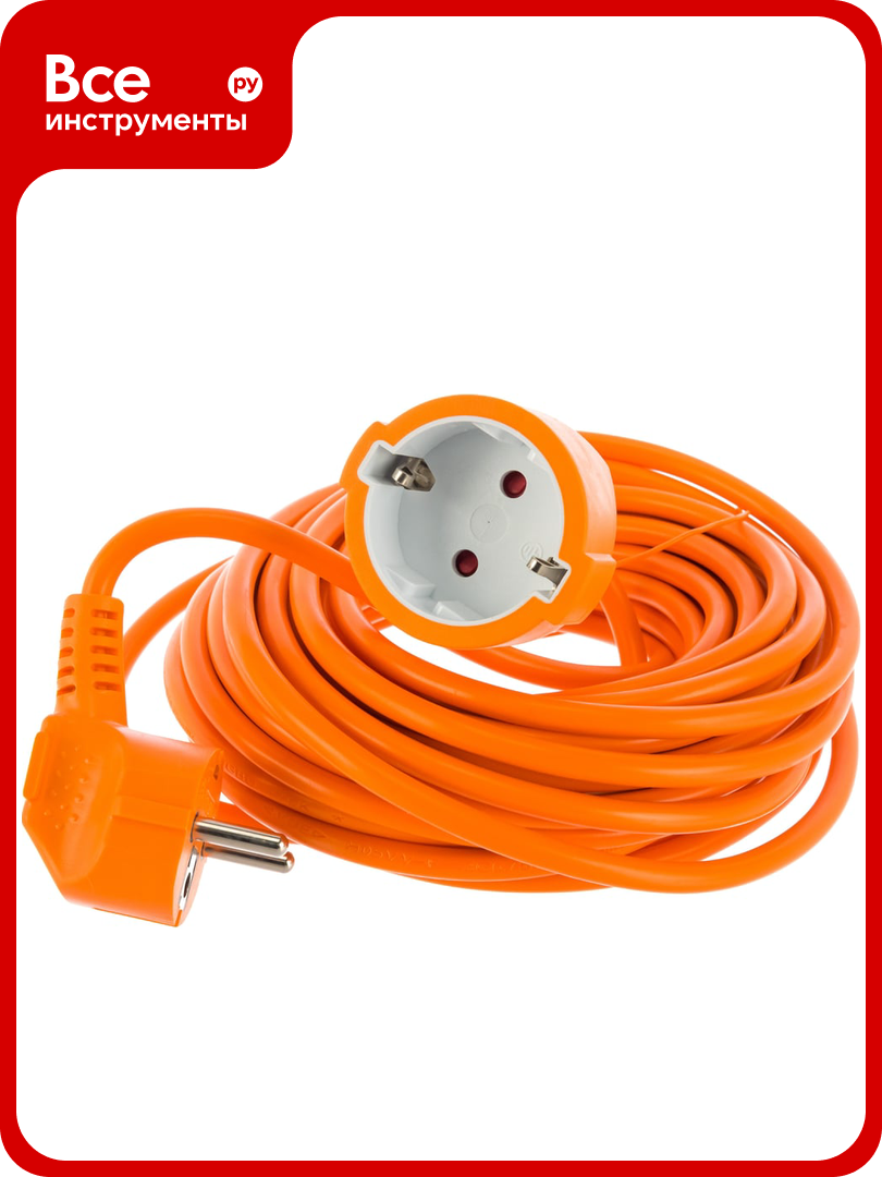 Удлинитель-шнур с 1-й розеткой с заземлением Electraline с защитой от детей 10м 01640