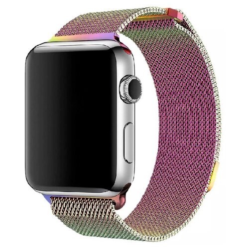 фото Металлический ремешок для часов apple watch series 1-6 и вотч se 38-40 mm миланская петля (milanese loop) перламутровый life style