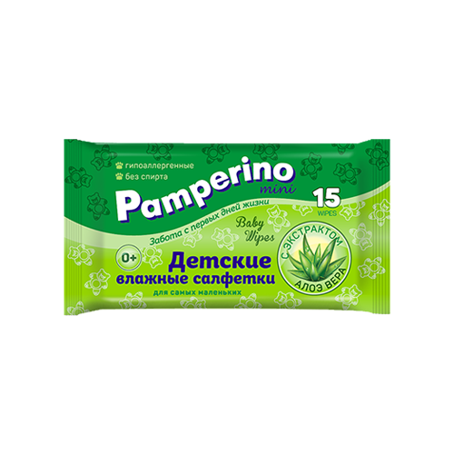 Pamperino Салфетки влажные детские Mini, 15 шт