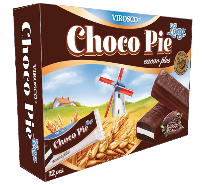 Пирожное Virosco Choco Pie Long Какао, 216 г