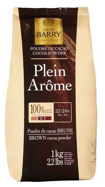 Какао-порошок 22-24% Cacao Barry Plein Arome, 1 кг. - фотография № 1