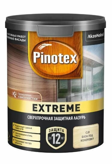 Пропитка декоративная для защиты древесины Pinotex Extreme палисандр полуматовая 09 л