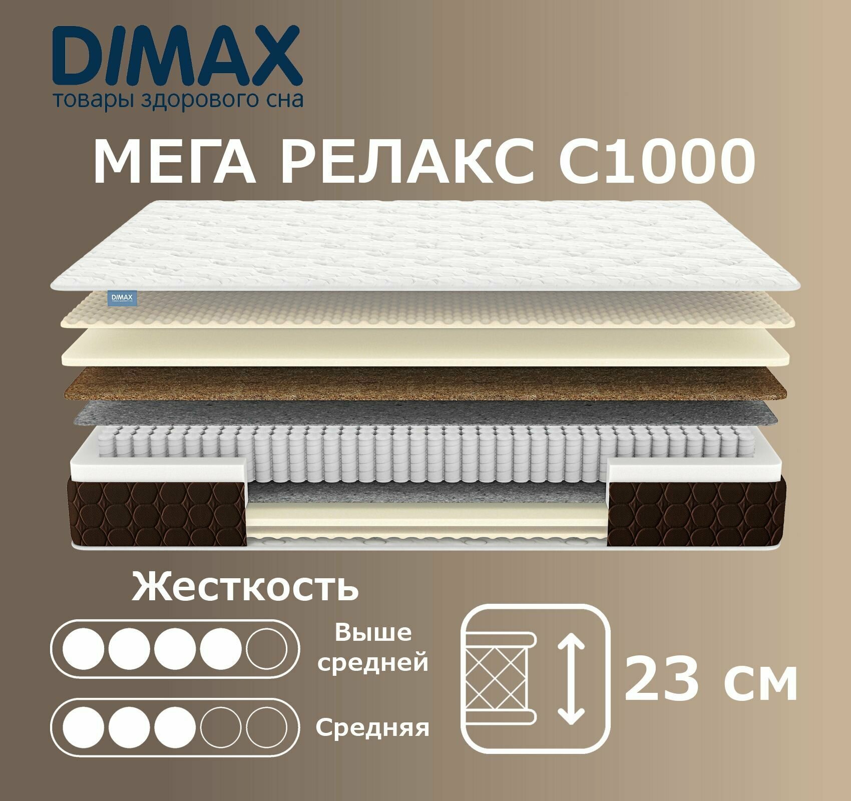 Матрас Dimax Мега Релакс С 1000 90х190 см