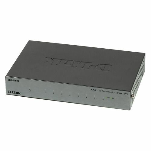 Коммутатор D-Link DES-1008D/L2B, неуправляемый