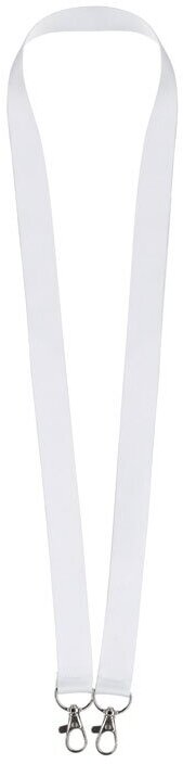 Ланъярд (шнурок) для бейджа с 2 карабинами 15 мм, 1 шт, белый
