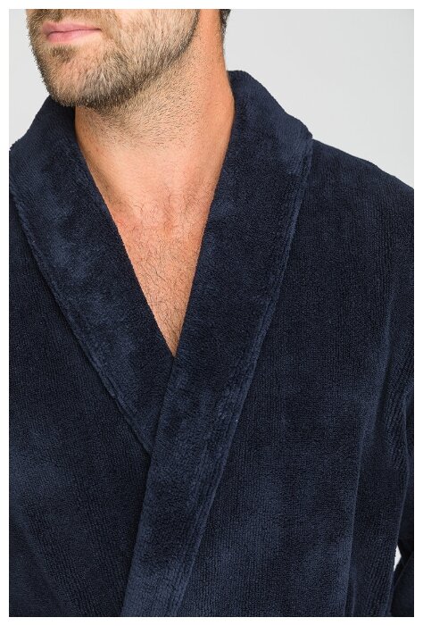 Бамбуковый махровый халат NATUREL (PM 908) размер XL (50-52), синий - фотография № 5