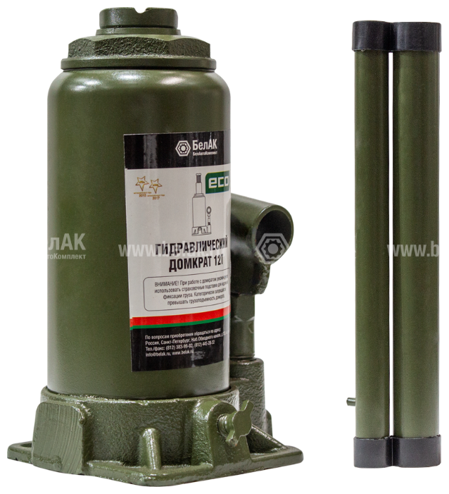 Домкрат бутылочный гидравлический БелАвтоКомплект ЭКО БАК.70018 (12 т)