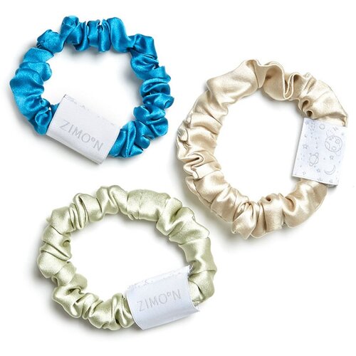 Набор резинок adorable mini из натурального шелка Размер onesize морская волна, бежевый, фисташковый