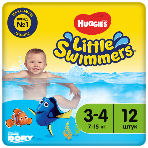 фото Huggies трусики-подгузники для плавания little swimmers 3-4 (7-15 кг) 12 шт.
