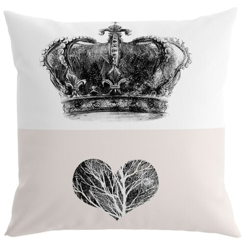 фото Подушка декоративная "король сердец", 40*40 см. сирень
