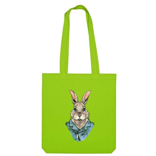 Сумка шоппер Us Basic, зеленый мужская футболка кролик в куртке косухе 2xl серый меланж