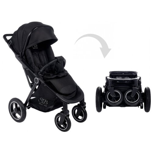 Прогулочная коляска SWEET BABY Suburban Compatto Air, black, цвет шасси: черный