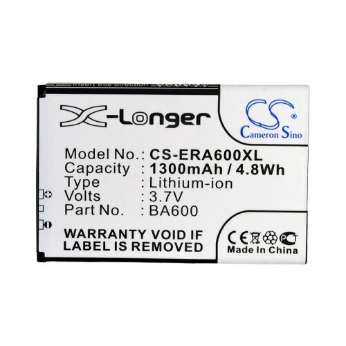 cameron sino 80ma battery for sony nwz w202 sbh80 lp401225 Аккумулятор Cameron Sino CS-ERA600XL 1300 мАч черный