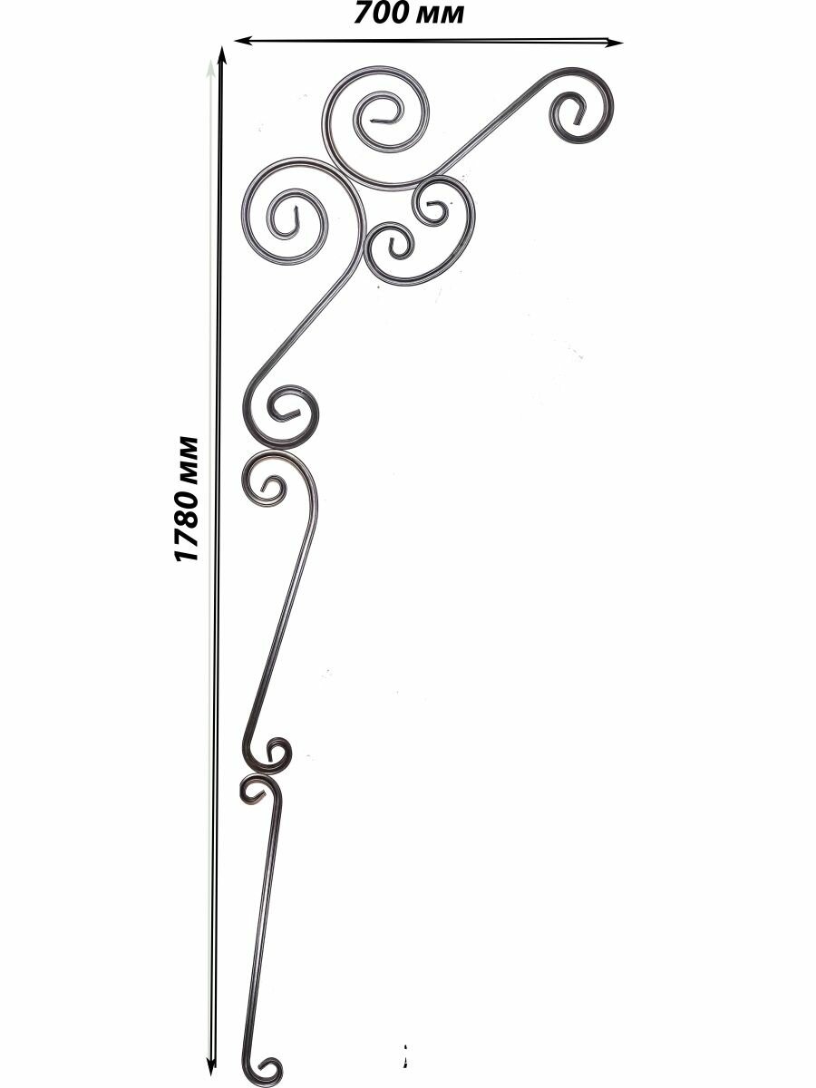 Набор кованых элементов Н3 1780х700 мм - фотография № 2