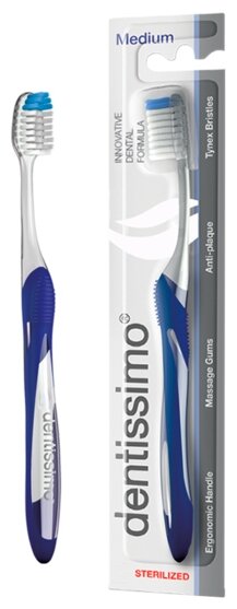 Зубная щетка Dentissimo Toothbrush medium antiplaque, средней жесткости (цвет: синий)