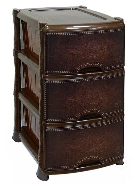 фото Тумба violet Комод с декором Кожа 3 секции