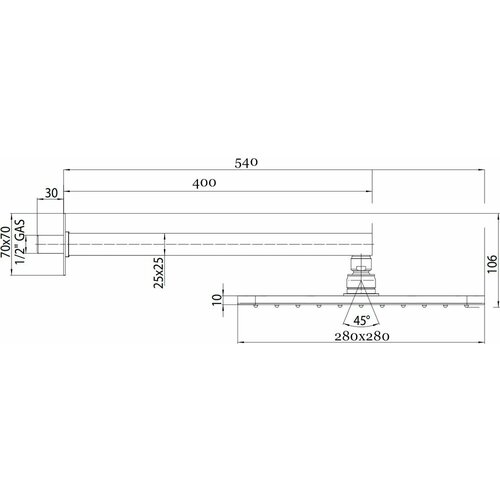 Верхний душ Bossini Cosmo H69598I.073 черный матовый