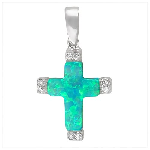 фото Эстет подвеска с пластиком и фианитами из серебра 01р250971-3