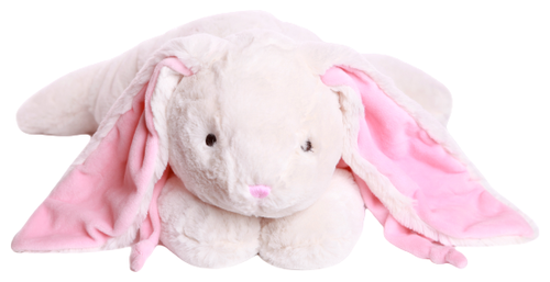 Мягкая игрушка Lapkin Кролик белый/розовый, 45 см, белый