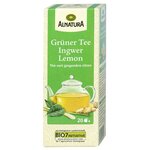 Чайный напиток Alnatura с добавлением имбиря лимонной травы и зеленого чая - изображение