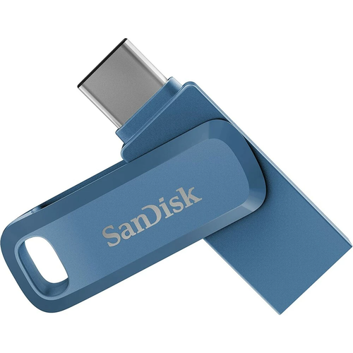 SanDisk Флеш накопитель SanDisk Ultra Dual Drive Go 128GB, USB 3.1 - USB Type-C, Blue sandisk usb flash drive reading speed 150mb s type c 32gb 64gb 128gb foldable otg usb memory stick 256gb sdddc4 usb 3 1 pendrive