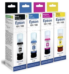 Чернила Revcol 101/103 для Epson L1110/ L3150/ L5190 ориг. упаковка, 4цвета по 70мл, Dye (Premium).