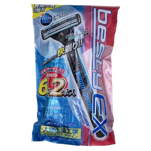 Многоразовый бритвенный станок KAI Besty EX 2, 6+2 шт