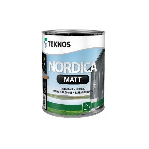 TEKNOS Nordica Matt матовая белый 0.9 л teknos nordica matt 0 9 л база 1