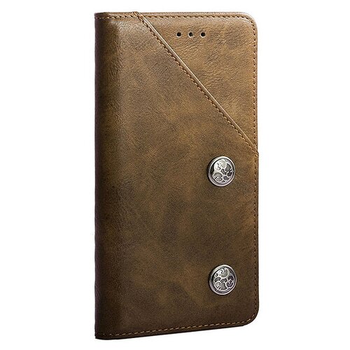 фото Чехол-книжка mypads для nokia 2.2 креативный крафтовый ретро футляр азиатский стиль ручной работы c декоративными пуговицами и визитницей коричневый