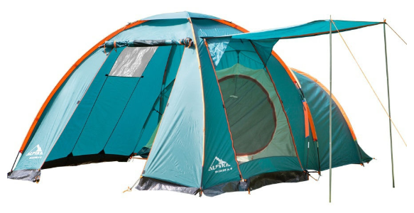 Палатка кемпинговая ALPIKA Dakota-4 4-х местная 240х260х190 см Polyestr PU 3000