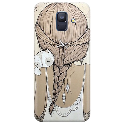 фото Re:pa чехол - накладка artcolor для samsung galaxy a6 (2018) a600fn с принтом "девочка в обнимку с котом"