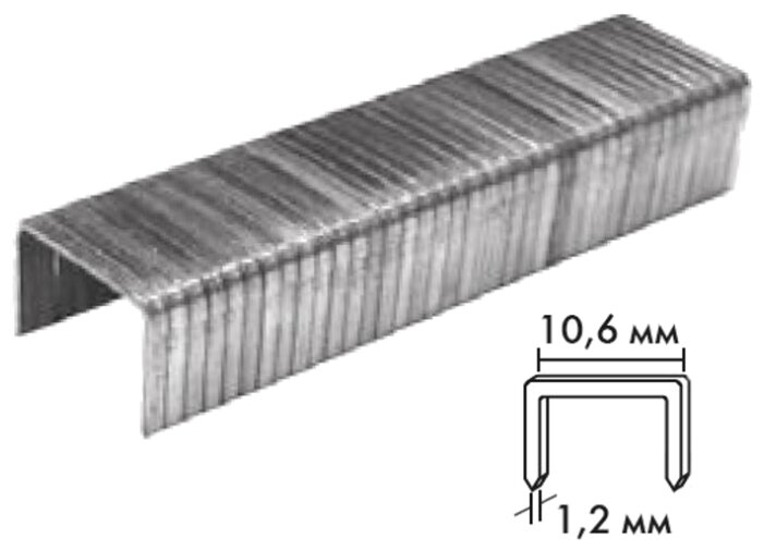 Скобы прямоугольные закаленные Тип 140 (1000 шт; 12 мм) Biber 85839 тов-085748 15738562