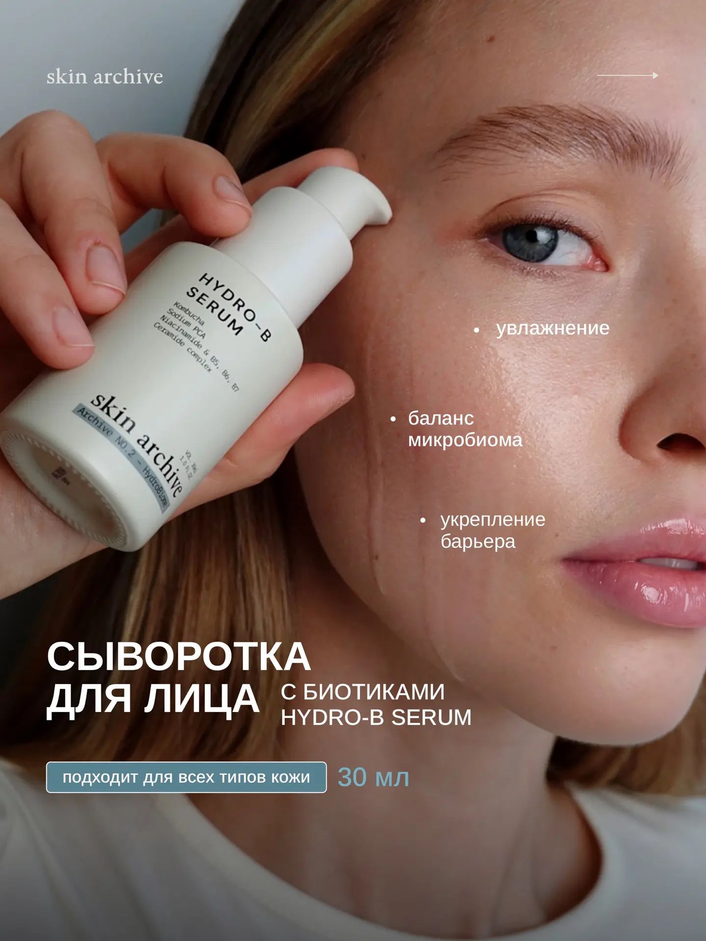 Увлажняющая сыворотка с ниацинамидом для лица и с гиалуроновой кислотой