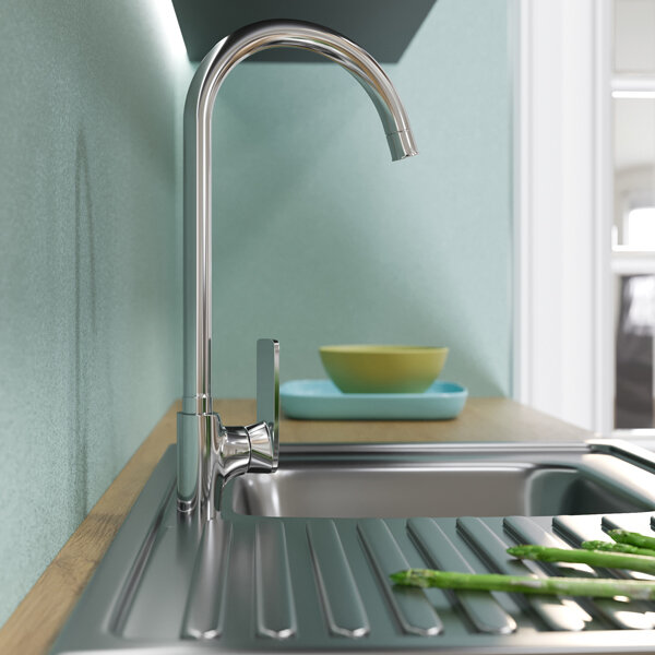 Смеситель для кухни 40k MIXLINE ML12-032 высокий излив боковая ручка п/гайку (без подводки)