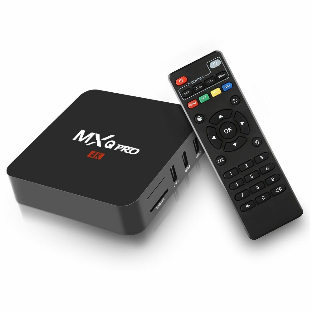 Андроид Смарт ТВ приставка для телевизора / Мультимедийный TV Smart box 4к с iptv / ТВ бокс медиаплеер медиаприставка для дома и дачи с HDMI и Wi-Fi на Android / DGMedia MXQ PRO 4K 1Gb/8GB CPU Amlogic S905W